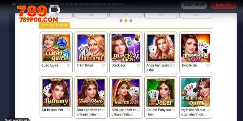 Một số trò chơi game bài 789P gây sốt ở thời điểm hiện tại